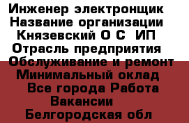 Инженер-электронщик › Название организации ­ Князевский О.С, ИП › Отрасль предприятия ­ Обслуживание и ремонт › Минимальный оклад ­ 1 - Все города Работа » Вакансии   . Белгородская обл.